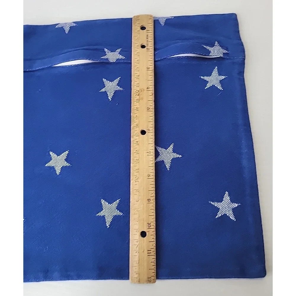 2 Crate & Barrel Star Throw Pillow Covers 12x12 Blue White Patriotic Old Stock